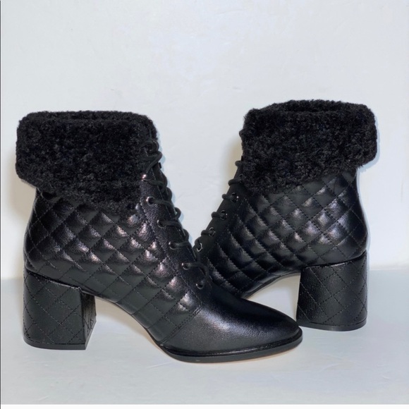 KARLLAGERFELD Cantyn Black Leather Booties Size 7 - Picture 10 of 13